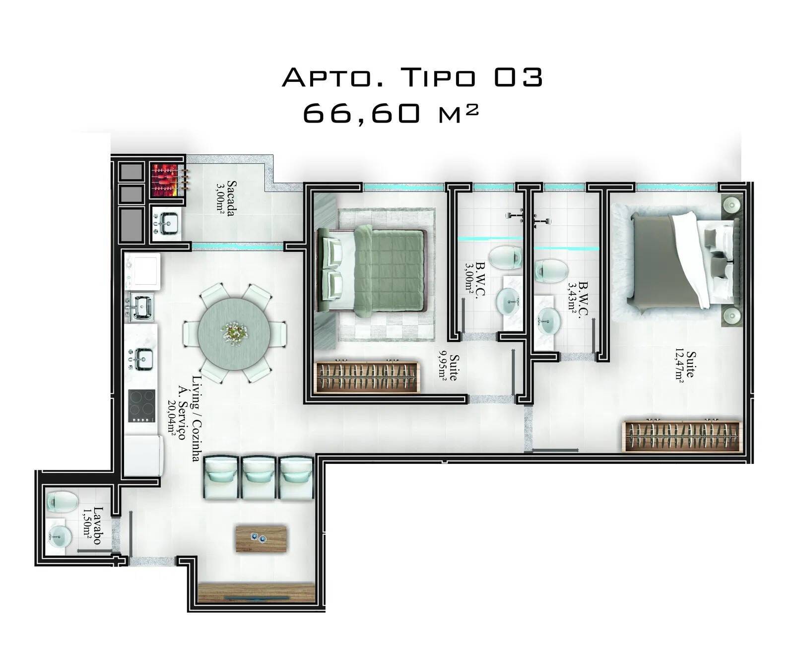 Apartamento, 2 quartos - Foto 16